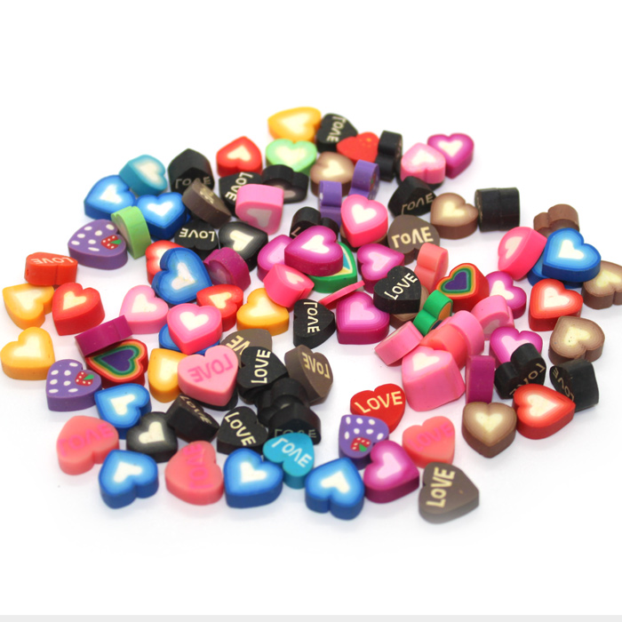 Thick Heart Fimo slices for Slime