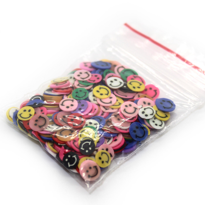smiley face fimo slices