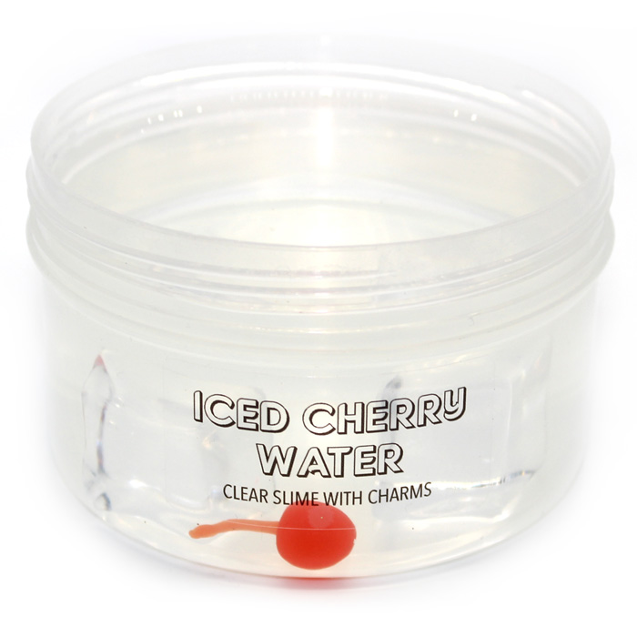 Iced Cherry Water clear slime with Charms