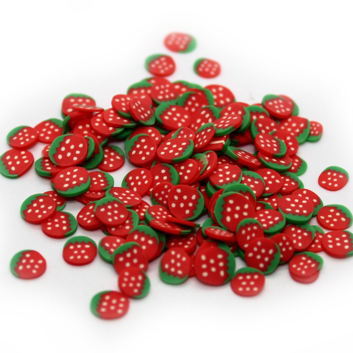 Strawberry Fimo slices for slime