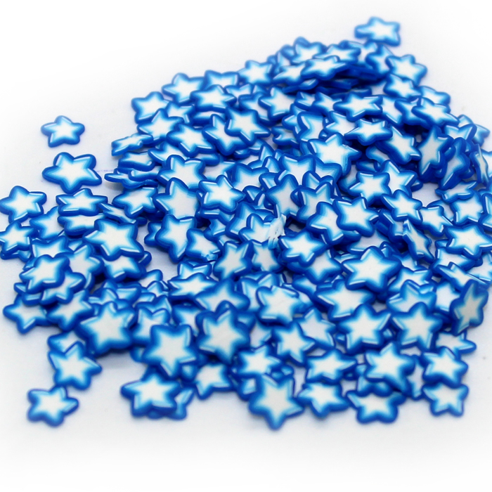 Blue star fimo slices for slime