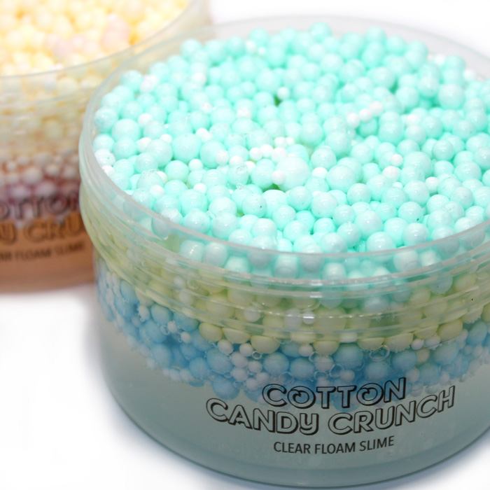 Cotton Candy crunch clear floam slime