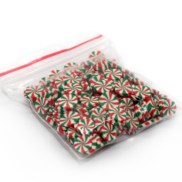 Green Red Peppermint sprinkles for slime