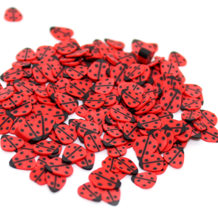 Lady bug fimo slices for slime