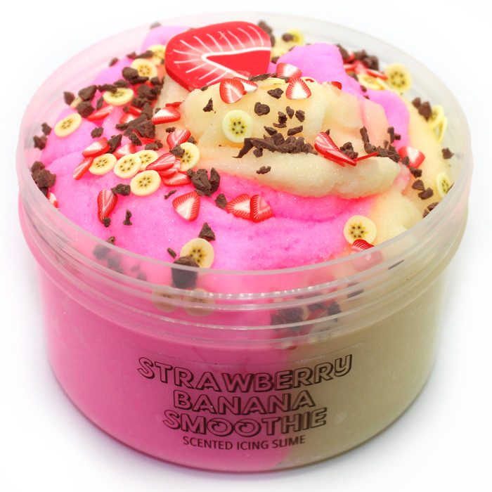 Strawberry Banana smoothie scented icing slime