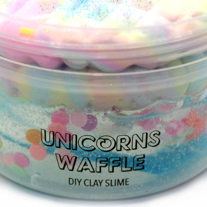 unicorns waffle diy clay slime