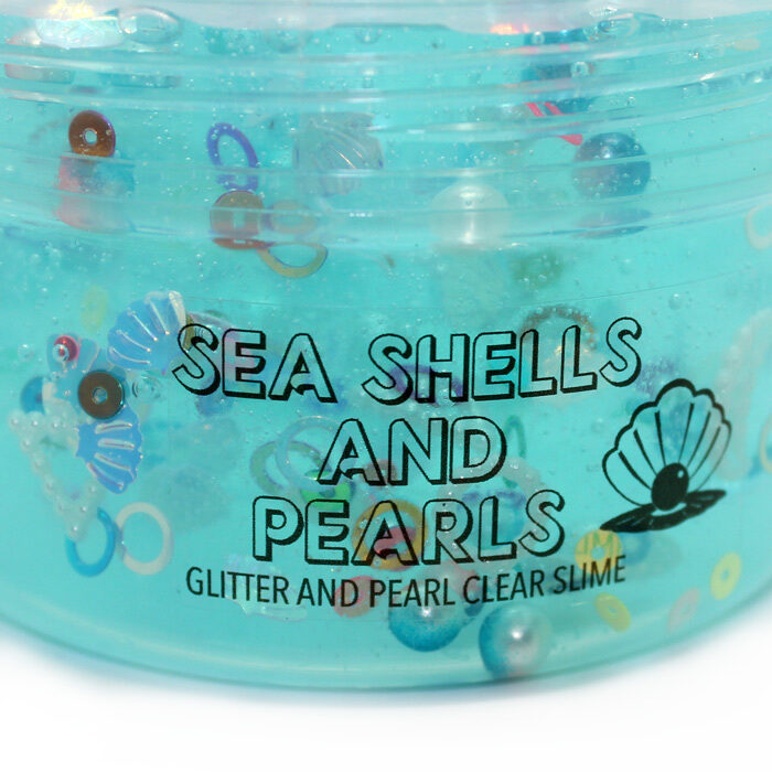 Seashells and pearls clear slime