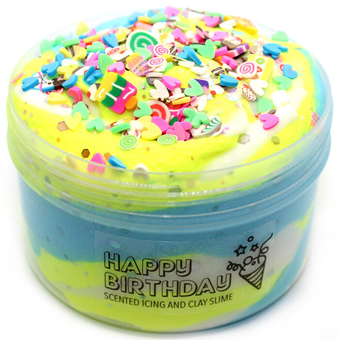 Happy Birthday clay and icing slime scented