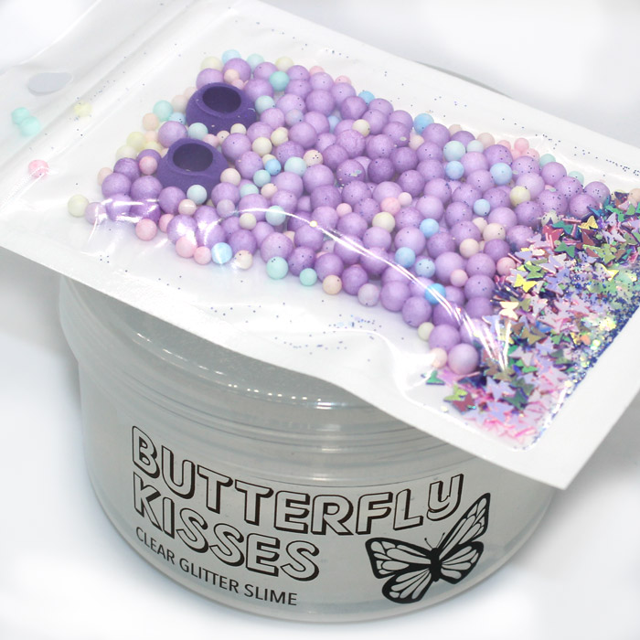 Butterfly Kisses clear slime
