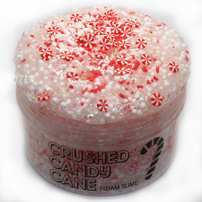 Crushed candy cane scented clear bingsu floam slime