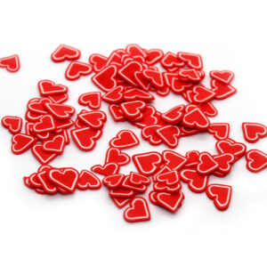 Red heart fimo slices for slime
