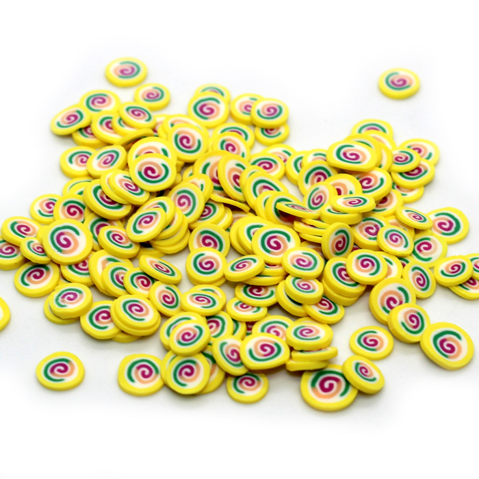 Rolled candy fimo slices for slime