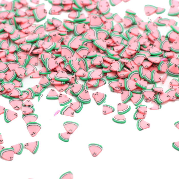 Pink watermelon fimo slices for slime