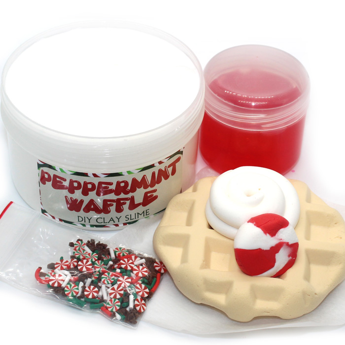 Peppermint waffle diy clay slime