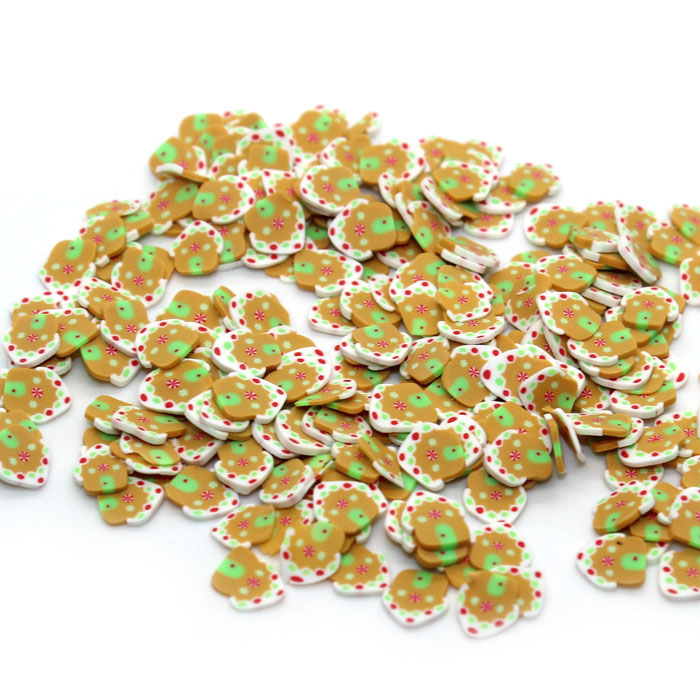 Gingerbread house fimo slices for slime