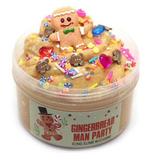 Gingerbread man party scented icing slime