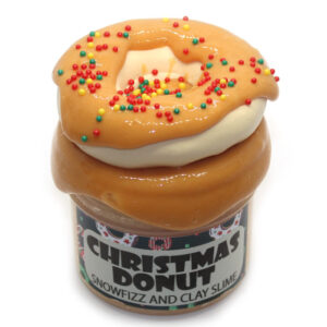 Christmas donut diy clay and snow fizz slime
