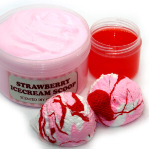 Strawberry icecream scoop diy clay slime