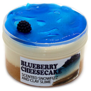 Blueberry cheesecake scented clay and snowfizz slime