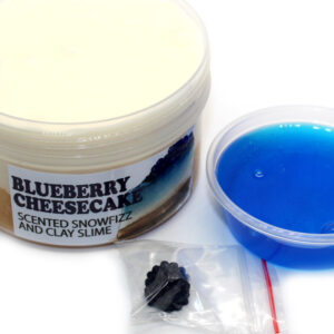 Blueberry cheesecake scented clay and snowfizz slime