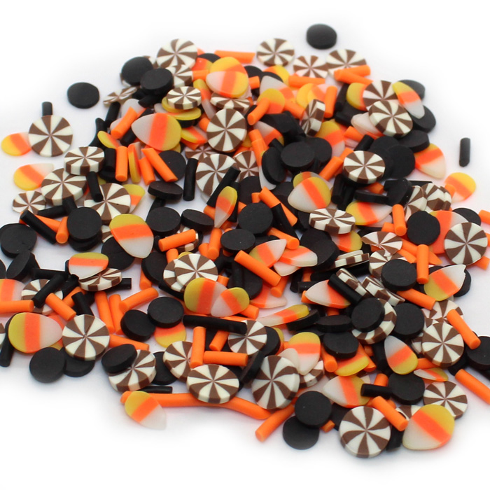 Candy corn sprinkle mix for slime