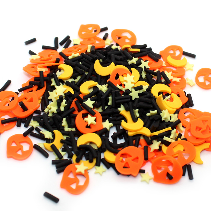Halloween pumpkin sprinkle mix for slime