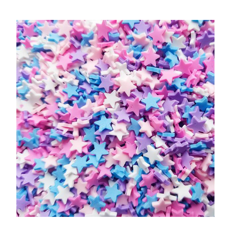Pink blue and purple star sprinkles