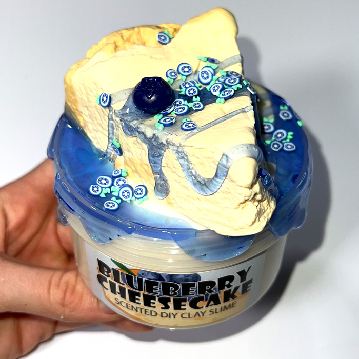 Blueberry cheesecake scented diy clay slime
