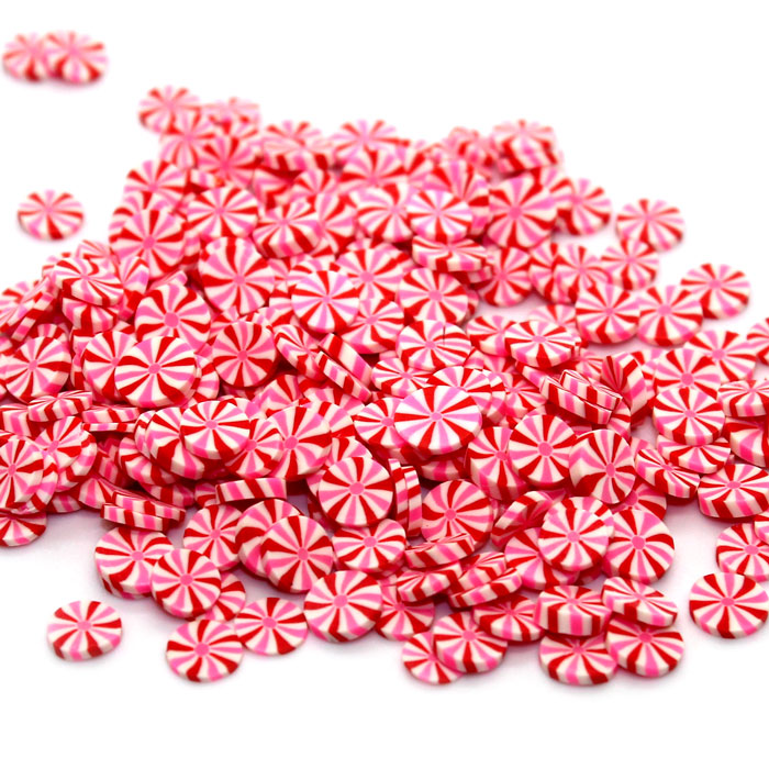 Pink Red Peppermint sprinkles for slime