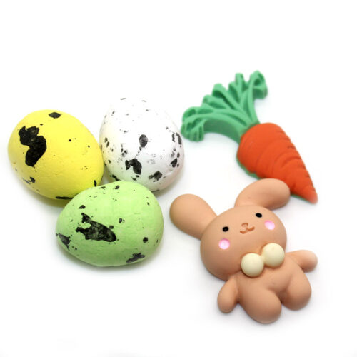 Easter egg bunny and carrot charm set