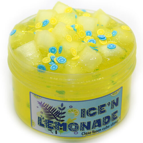 Ice n' lemon clear foam cube slime