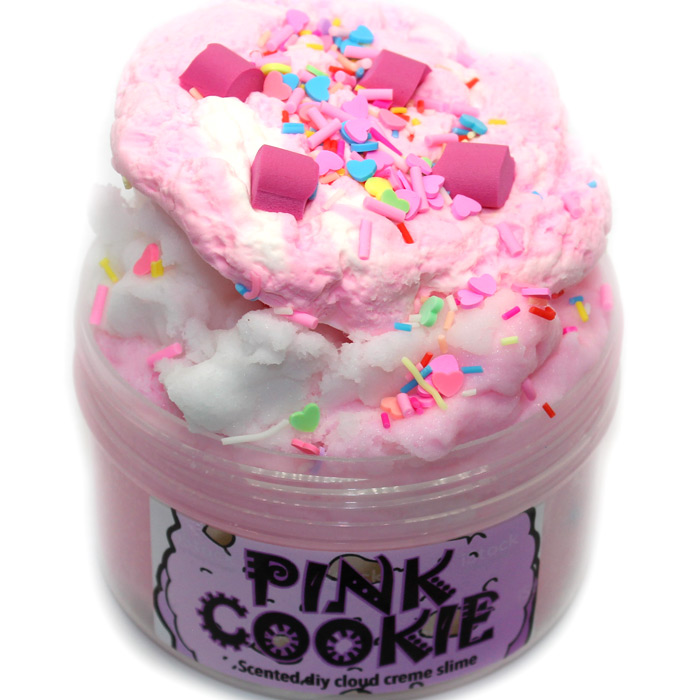 Pink cookie scented diy cloud creme slime