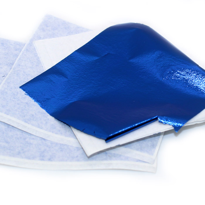 Blue foil leaf paper