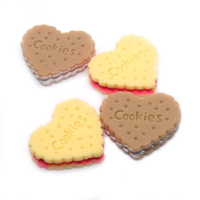 Heart cookie charms for slime