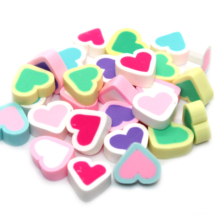 Large heart fimo slice charms for Slime