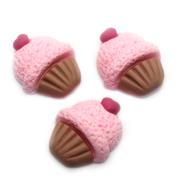 Pink cupcake charms