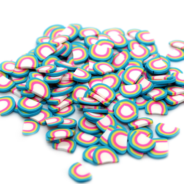 Large rainbow fimo slices for slime