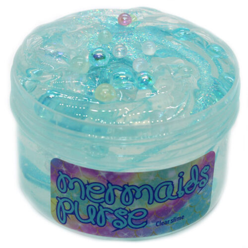 Mermaids purse clear glitter slime