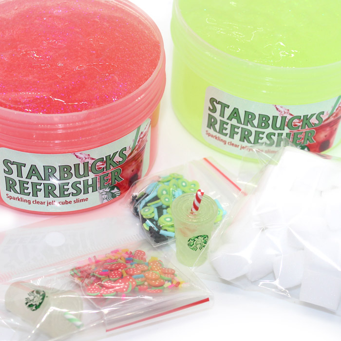 Starbucks refresher clear sparkly slime