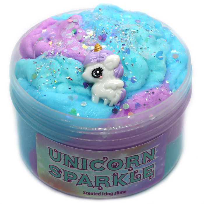 Unicorn sparkle scented icing slime