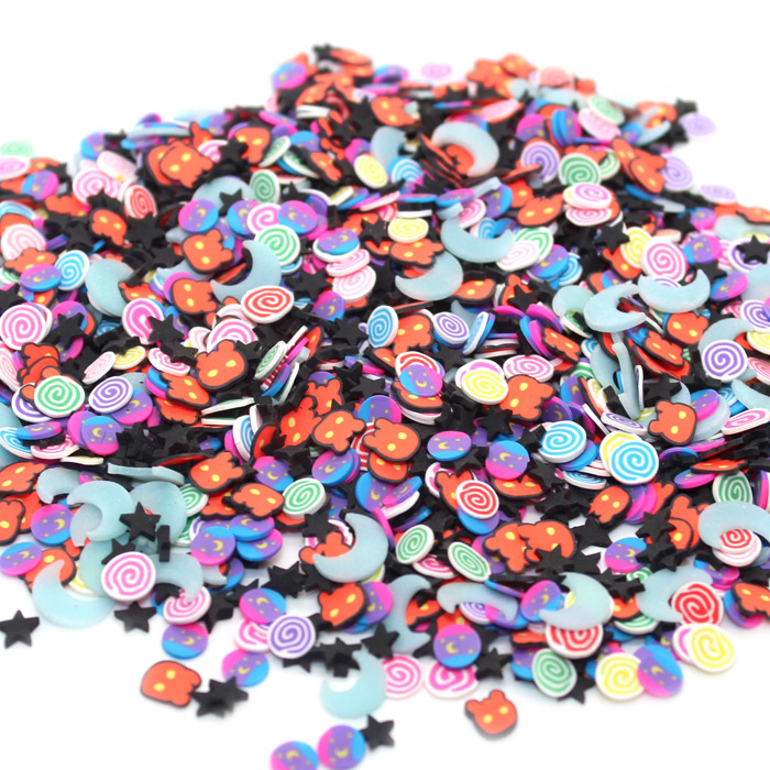 Evening halloween sprinkle mix for slime
