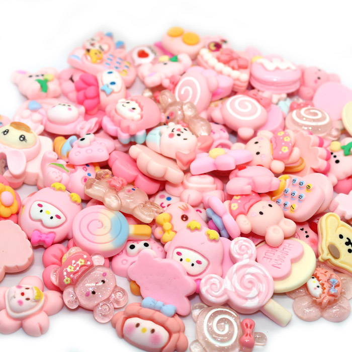Mixed baby pink slime charms