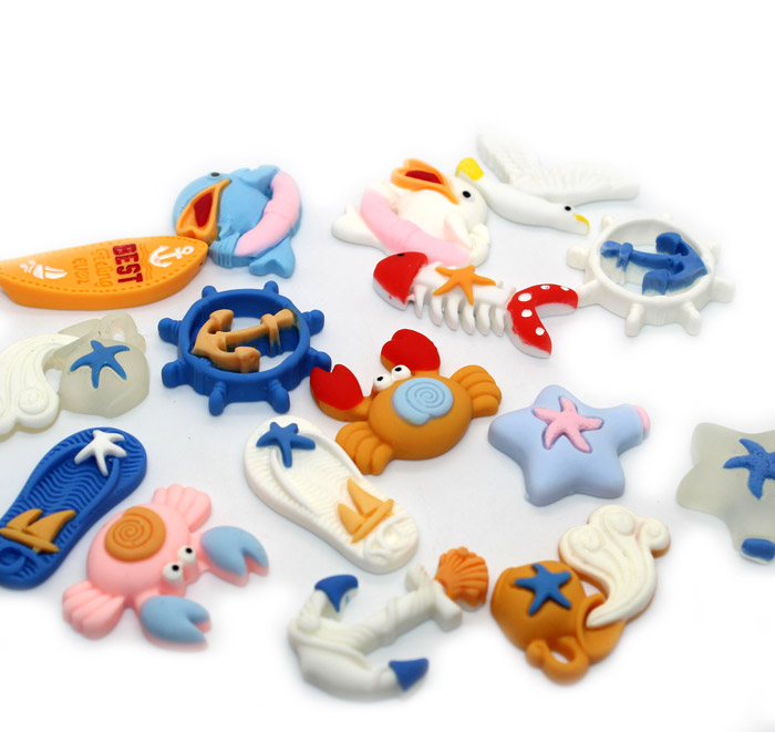 Beach day charms for slime