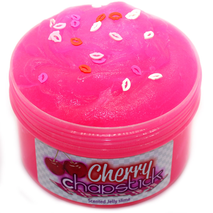 Cherry chapstick scented jelly slime