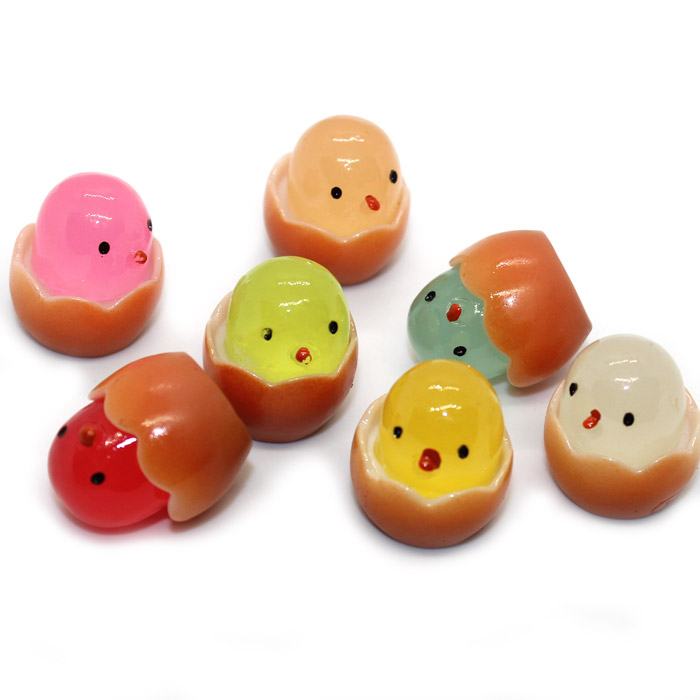 Hatching chick glow in the dark charms for slime