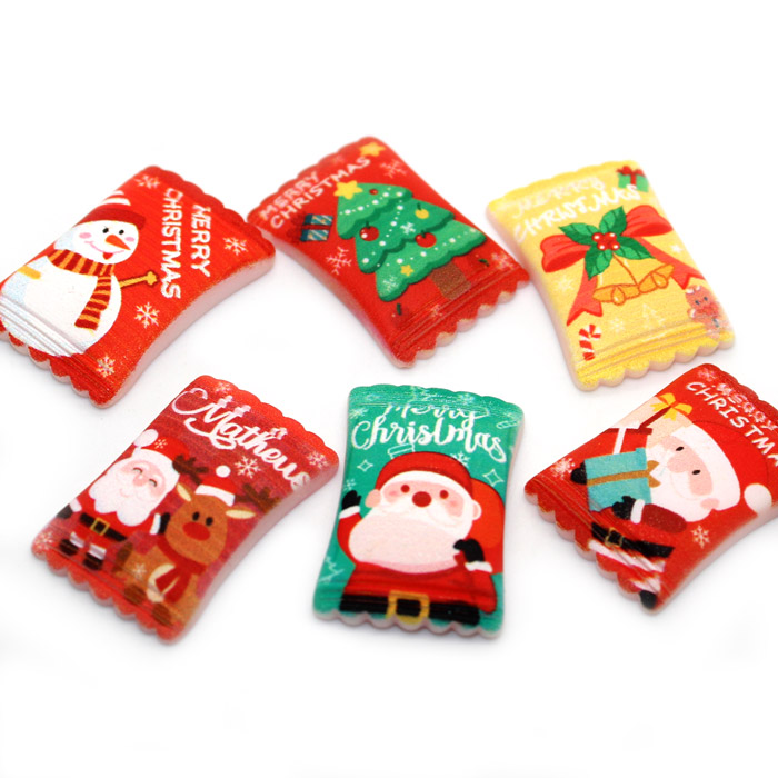 Christmas candy wrapper charms for slime