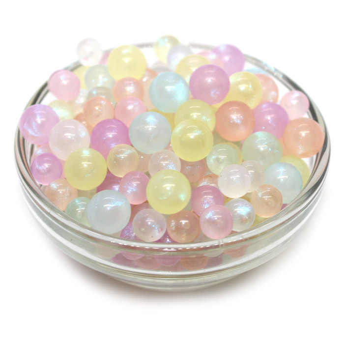 Translucent pastel beads for slime