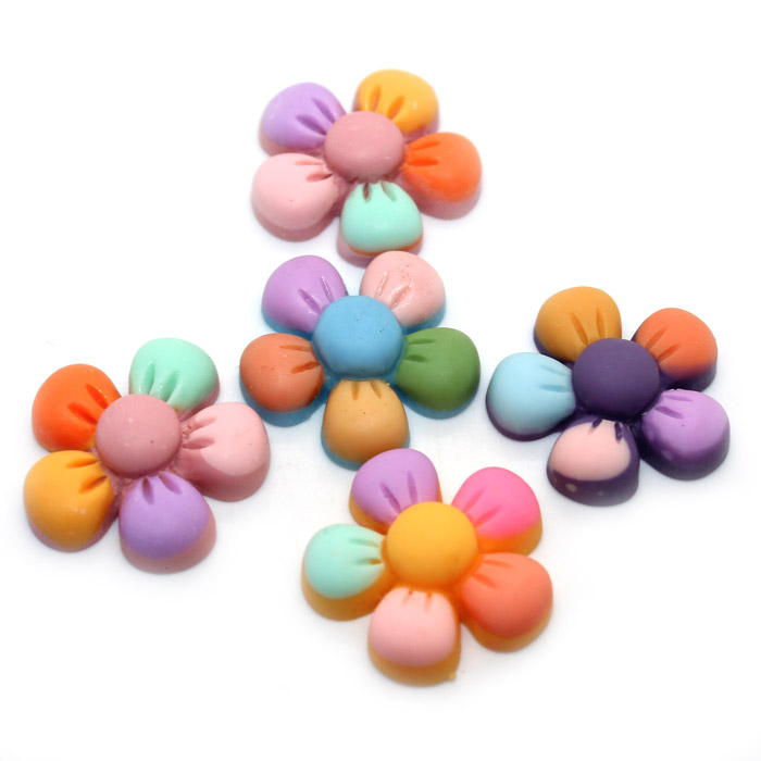 Colourful flower charms for slime