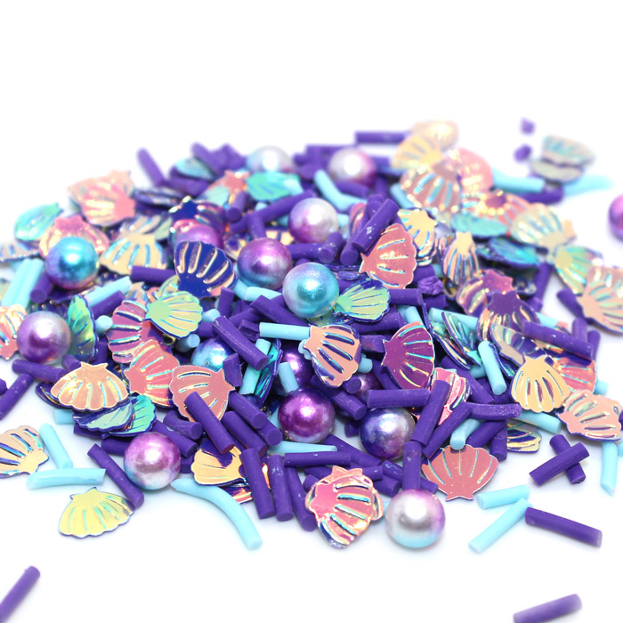Dark pearl and shell sprinkle mix