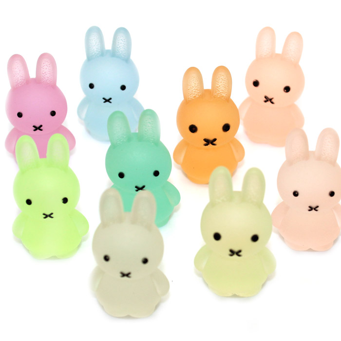 Glow in the dark bunny charms for slime